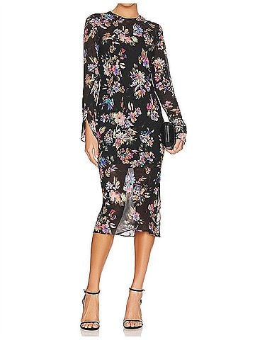 Amanda Uprichard Collier Midi Dress in Mirabella (view 2)