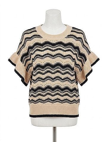 Tribal Tipping Detail Sweater in Canvas (view 1)