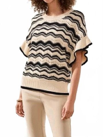 Tribal Tipping Detail Sweater in Canvas (view 2)