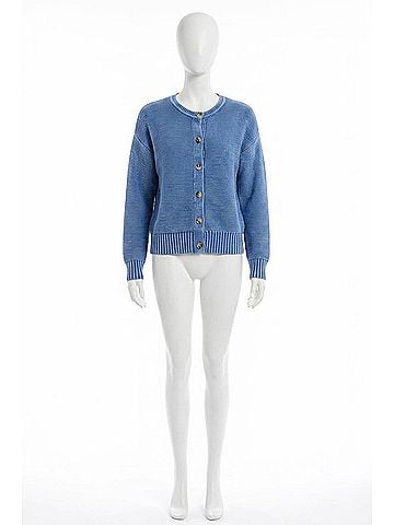 Tribal Cotton Button Down Cardigan in Nightfall (view 1)