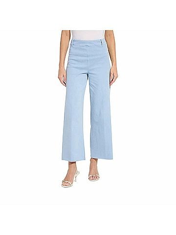 Lyssé Erin Wide Leg Denim Pants in Antique Wash Chalk Blue (view 2)