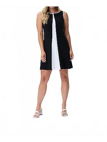 Joseph Ribkoff Starling Sleeveless Mini Dress in Black And Vanilla (view 2)