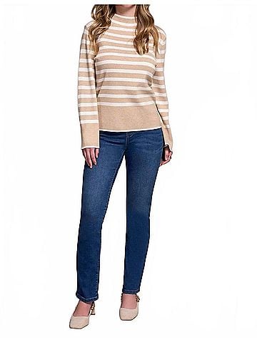 Tribal Mock Stripe Sweater in Latte (view 2)