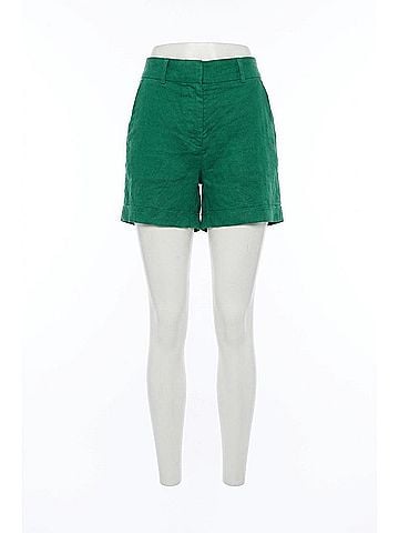 Dear John Tonya High Rise Linen Shorts in Galapagos Green (view 1)
