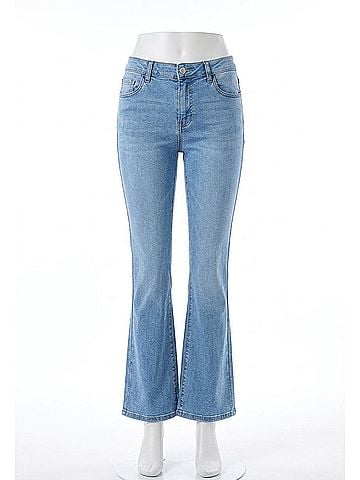 Tribal Audrey Hugging Flare Jeans in Coastal Blue (view 1)