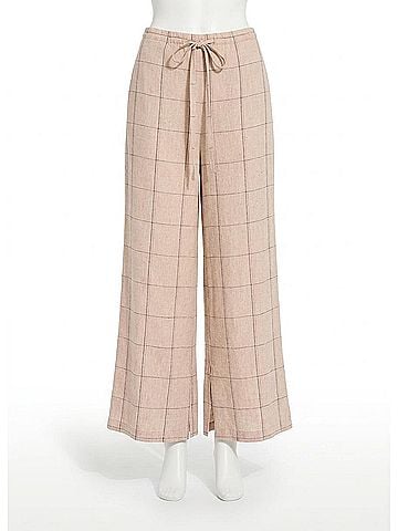 Lyssé Nixie Linen Pants in Plaid (view 1)