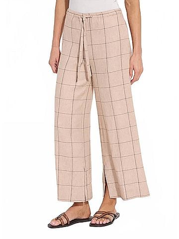 Lyssé Nixie Linen Pants in Plaid (view 2)