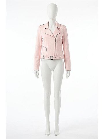 Joseph Ribkoff Fira Faux Suede Decorative Buckles Jacket in Petal Pink (view 1)