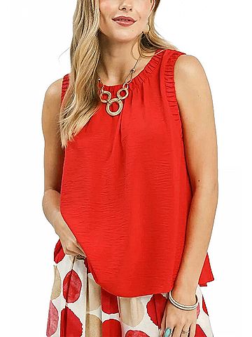 Umgee Women's Tomato Top in Red (view 2)