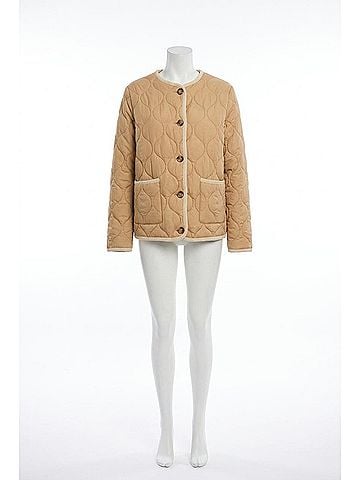 Tribal Puffer Jacket in Tan (view 1)