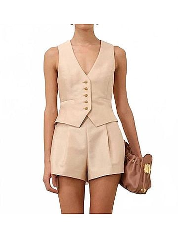 Zimmermann Illuminate Tailored Short in Macadamia (view 2)
