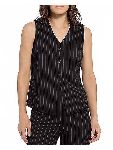 Lyssé Marisa Ponte Vest in Soft Stripe (view 2)