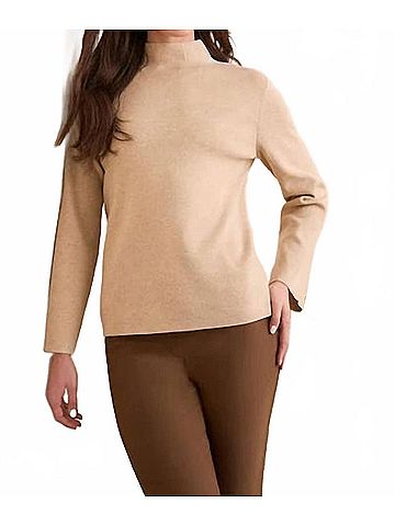 Tribal Funnel Neck Sweater in Latte (view 2)