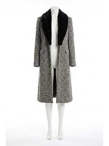 Steve Madden Dienne Long Sleeve Coat in Black Multi (view 1)