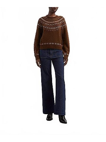 FRAME The Refined High-Rise Wide-Leg Jeans in Taboo (view 2)