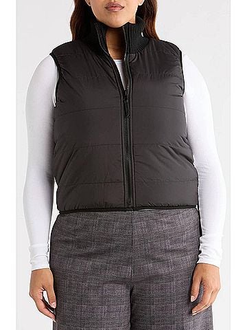 Lyssé Prudence Reversible Puffer Vest in Black (view 2)