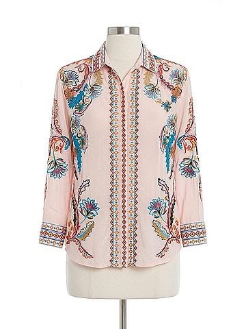 Johnny Was Morelia Blouse in Pink (view 1)