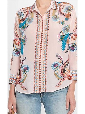 Johnny Was Morelia Blouse in Pink (view 2)