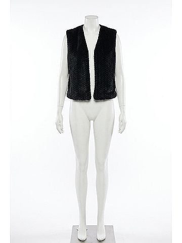Molly Bracken Faux Fur Vest in Black (view 1)