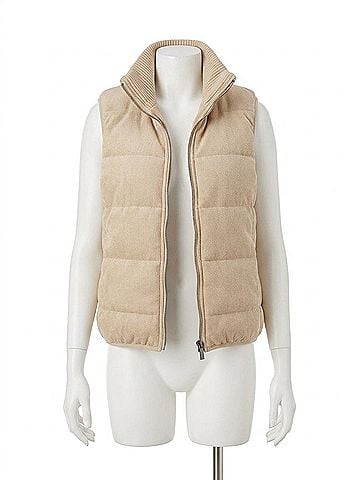 Lyssé Petra Reversible Puffer Sweater Vest in Blond Wood (view 1)