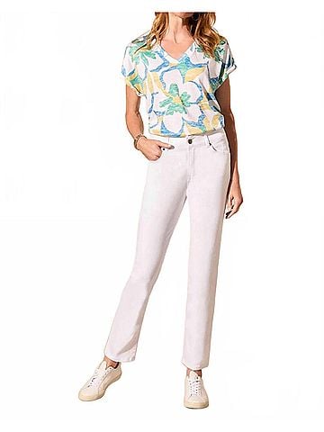 Tribal Sophia Straight Leg Jeans in White (view 2)