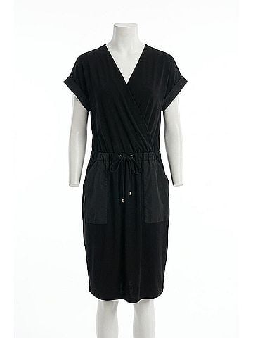 Joseph Ribkoff Silky Knit And Memory Straight Wrap Dress in Black (view 1)