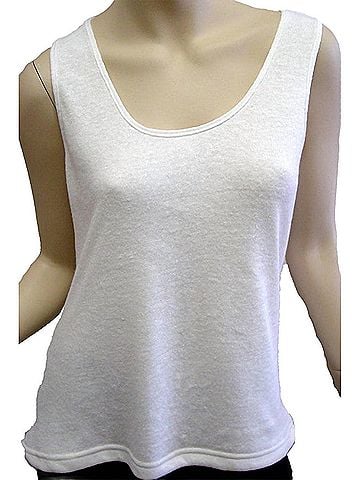Angel Linen Bra-Friendly Tank in Off White (view 2)
