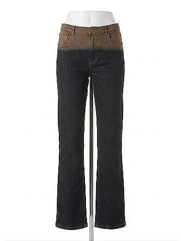 Lyssé Ceri Slim Flare Premium Denim Jeans in Dip Dye Black (view 1)