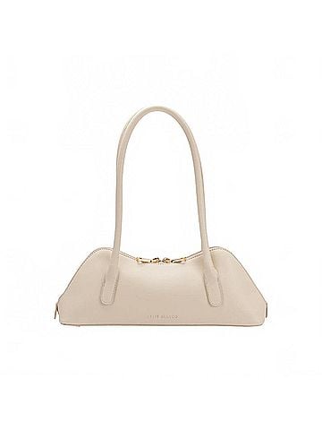 melie bianco Dakota Recycled Vegan Leather Shoulder Bag in Ivory (view 1)