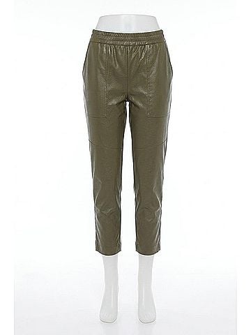 Lyssé Women's Brisk Leather Jogger in Green Ivy (view 1)