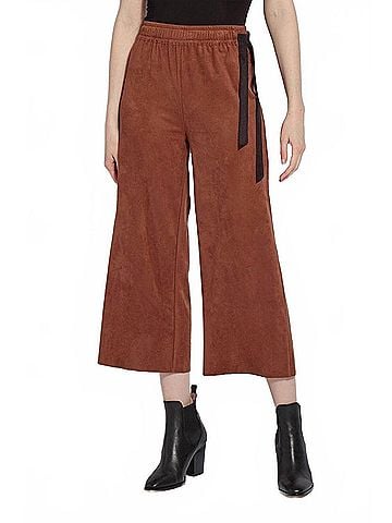 Lyssé Prize Gathered Waist Ankle Pants in Brown (view 2)