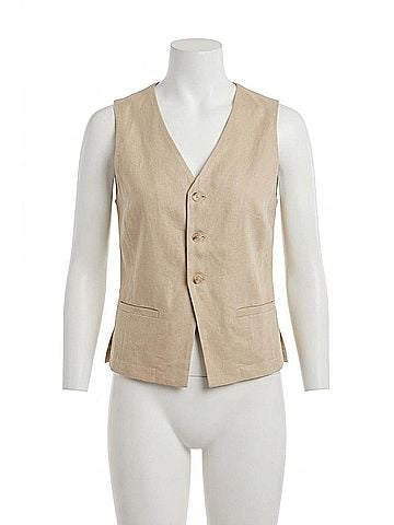 Lyssé Nixie Gilet Vest Top in Linen (view 1)