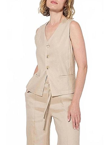 Lyssé Nixie Gilet Vest Top in Linen (view 2)