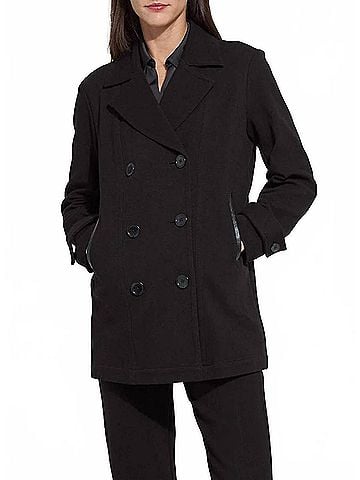 Lyssé Alma Cavalry Peacoat in Black (view 2)
