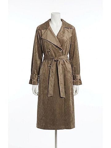 Z Supply Women's Dorian Suede Trench Coat in Retreat (view 1)