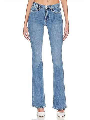 FRAME Le High Waist Flare Jean in Jonah (view 2)
