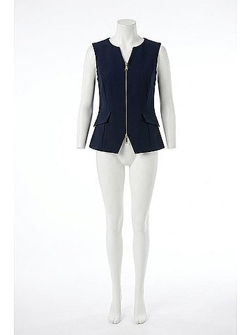 Joseph Ribkoff Fitted Sleeveless Front Zipper Vest in Midnight Blue (view 1)