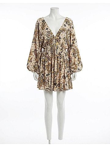 Free People Printed Arzel Mini Dress in Tea Combo (view 1)
