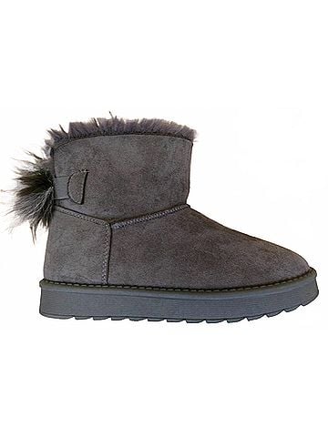 Charlie Paige Women's Fuzzy Boots in Grey (view 1)