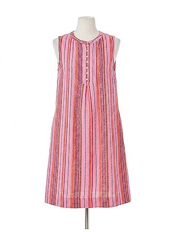 Tribal Women's Pintuck Linen Mini Dress in Rose Silk (view 1)