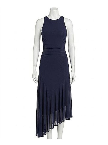 Steve Madden Laney Asymmetrical Hem Knit Dress in Navy (view 1)