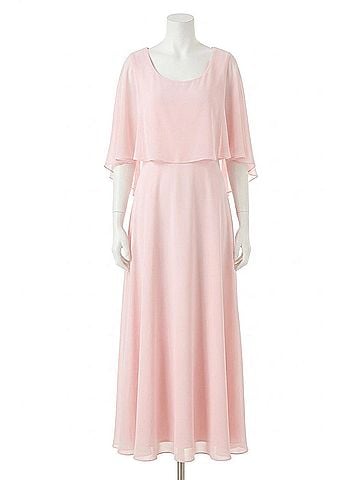 Joseph Ribkoff Chiffon Overlay Maxi A-Line Dress in Petal Pink (view 1)