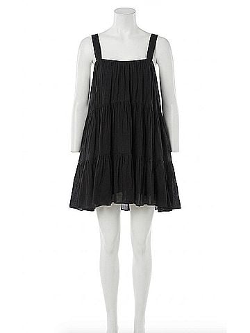 Elan Jodi Tiered Woven Mini Dress in Black (view 1)