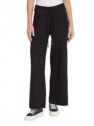 Lyssé Odessa Reversible Knit Wide Leg Lounge Pant in Black (view 2)