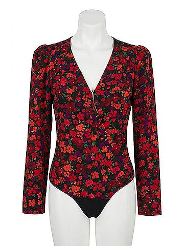 Astr Bartlett Bodysuit in Red Orange (view 1)
