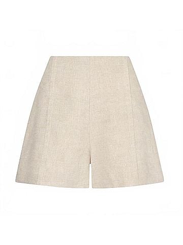 Milly Linen Pleated Short in Natural (view 1)