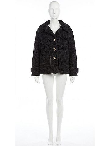 Free People So Soft Cozy Peacoat in Black (view 1)