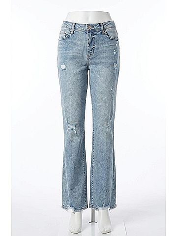 Dear John Rosa Flare Ripped Jeans in Blue (view 1)