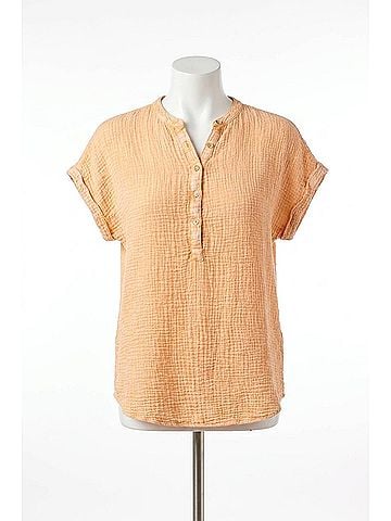 Tribal Vintage Wash Cotton Gauze Cap Sleeve Top in Sun Ray (view 1)