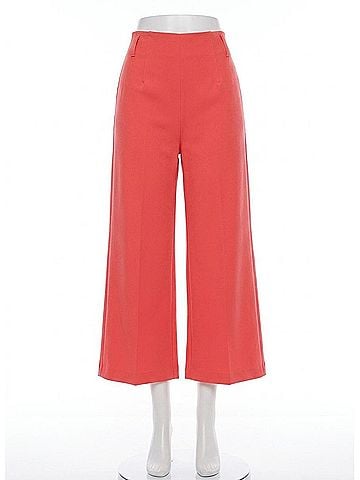 Lyssé Ellis Hi-Waist Culottes Ponte Crop Pants in Funk Red (view 1)